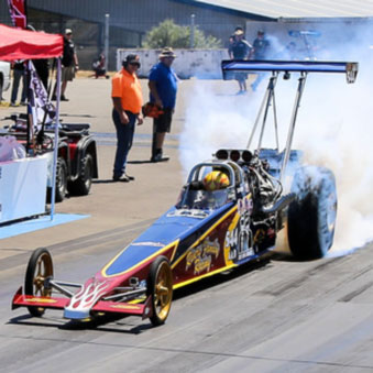 Top fuel dragster doing a burnout